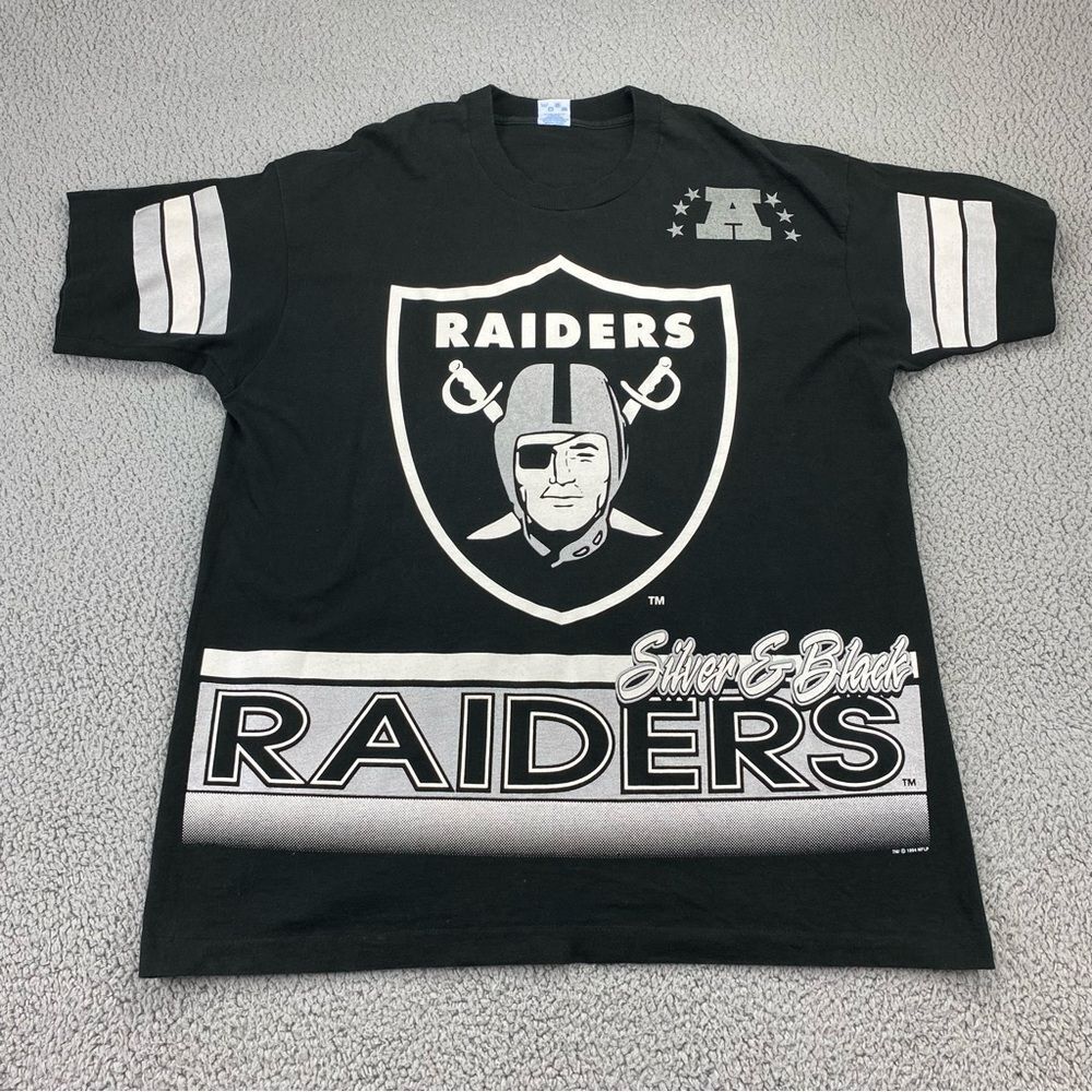 Vintage Raiders 1994 Salem Sportswear Single Stitch Men AOP T-Shirt  |  Size: XL